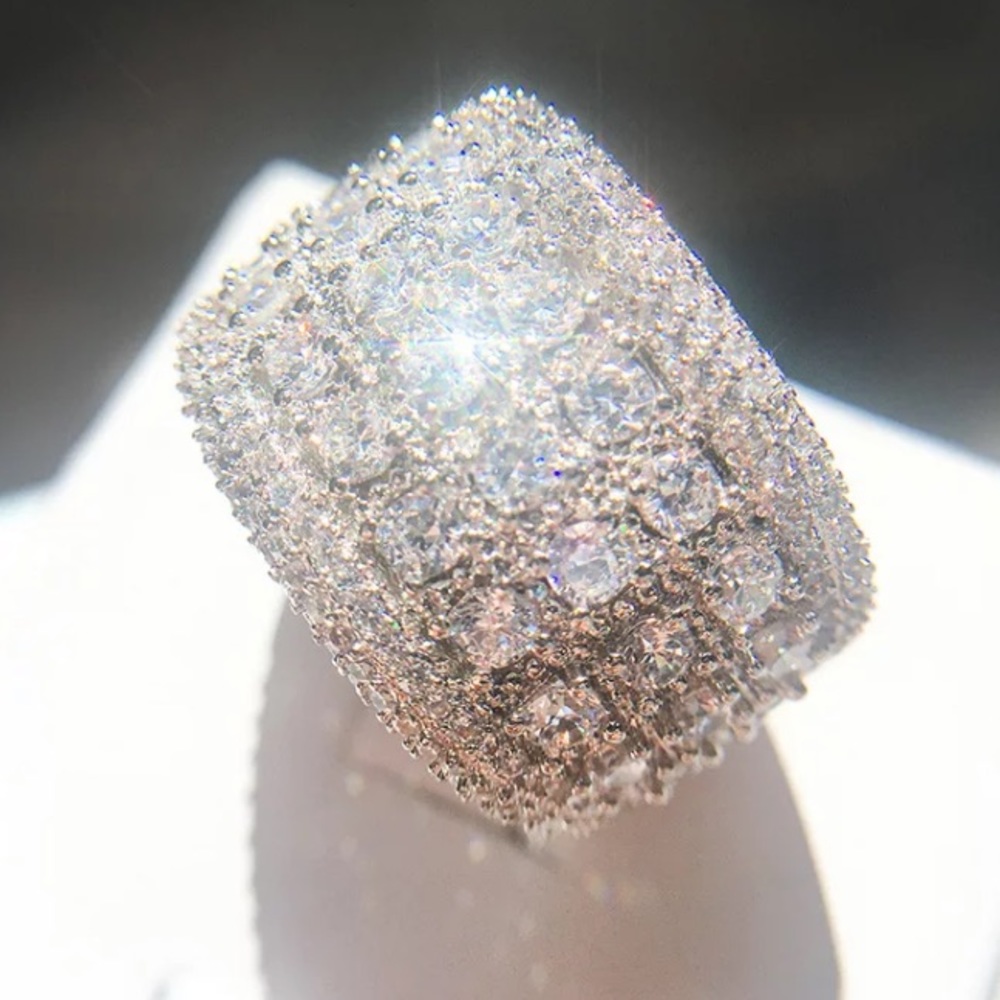 Sterling silver wide cocktail ring - Picture 7 of 7